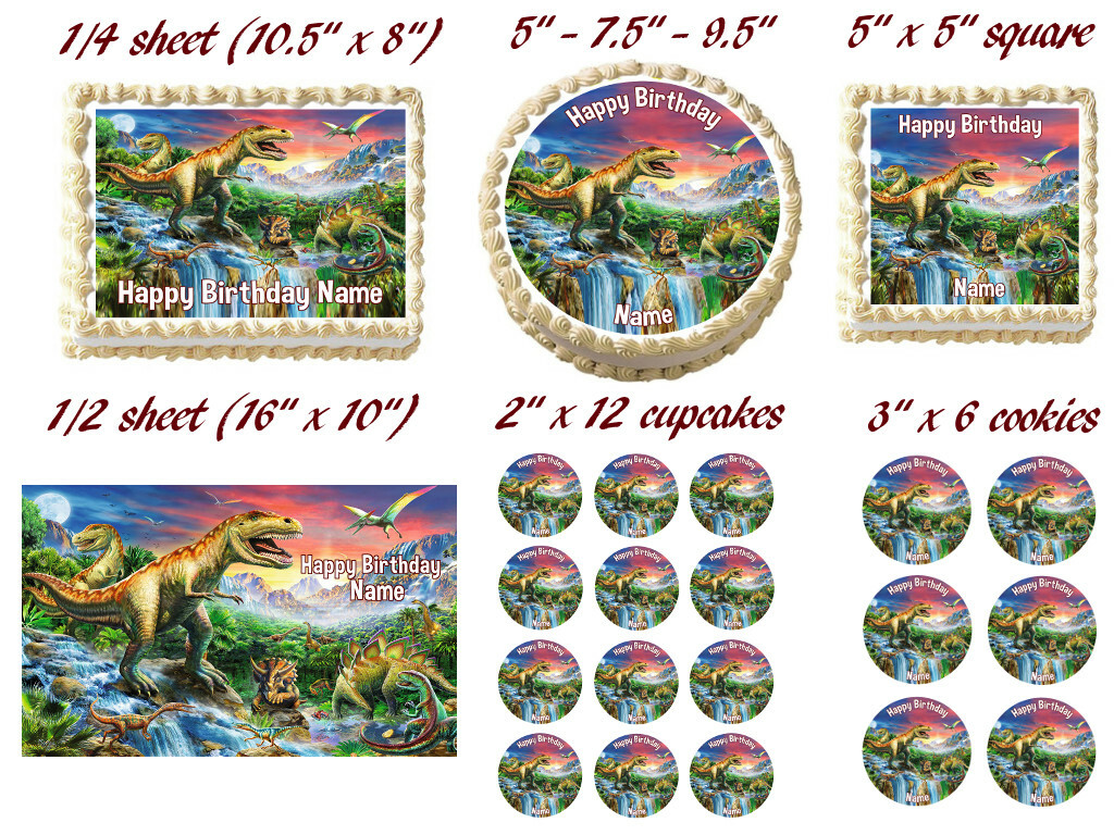 DINOSAURS Party Edible cake topper image decoration gallery