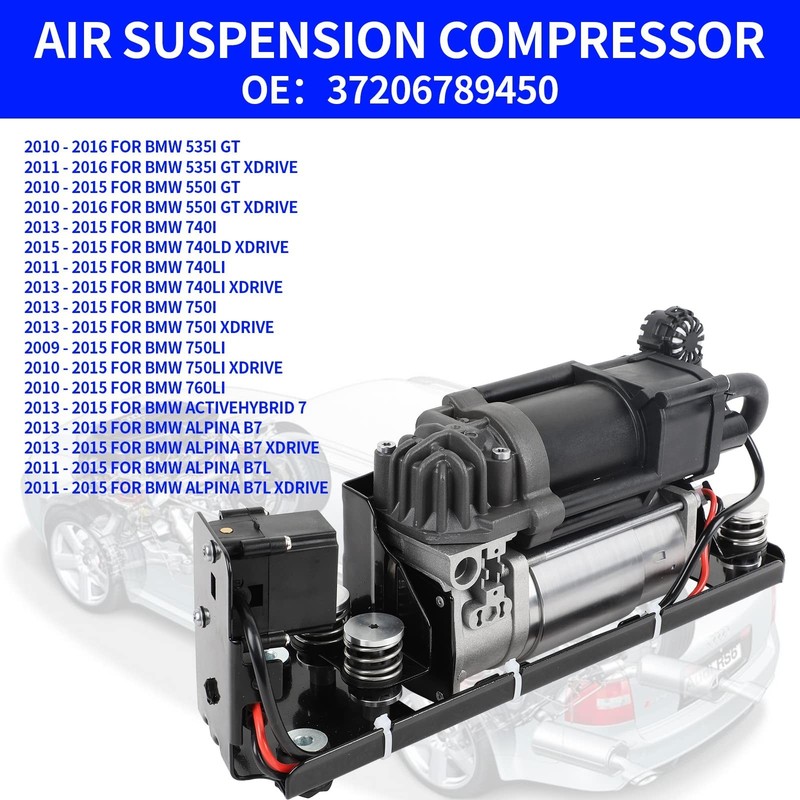 Air Suspension Compressor Pump Compatible with BMW 37206789450 F01 F02 F04 F1... gallery