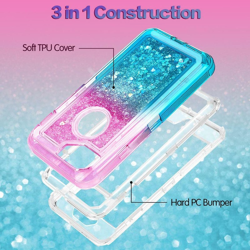 Cute Gradient Glitter Liquid Case Cover For iPhone 8 7 6 PLUS Fits Otterbox Clip gallery