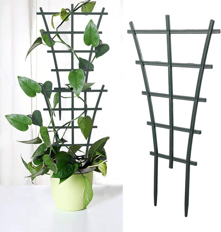 Compact Mini Trellis for Climbing Plants - 5.91"W x 10.24"H Stackable Design gallery
