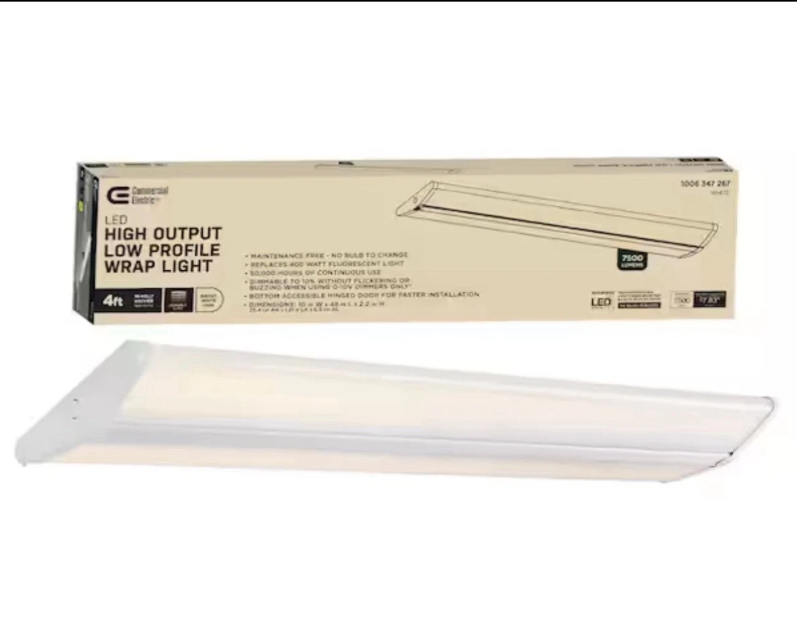 Commercial Electric, 1006-347-267, LED, Wrap Light, 4ft, Bright White, 7500 gallery