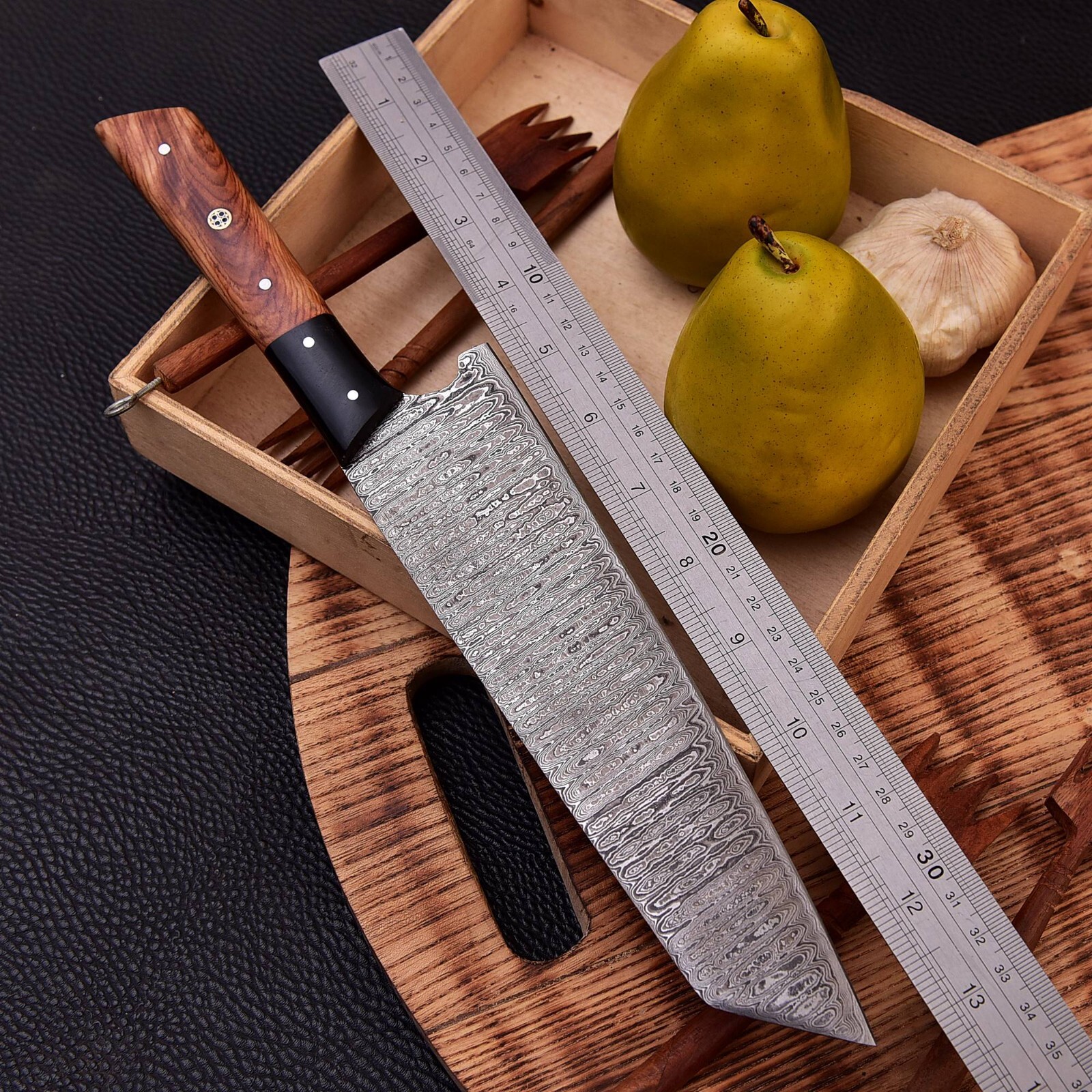 HANDMADE FORGED DAMASCUS STEEL Bunka Chef Knife KITCHEN KNIFE WOOD HANDLE gallery