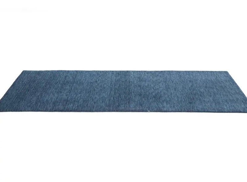 Steel Blue Solid Hand-Loomed 3X8 Gabbeh Wool Runner Rug Oriental Carpet 2'6x7'10 gallery