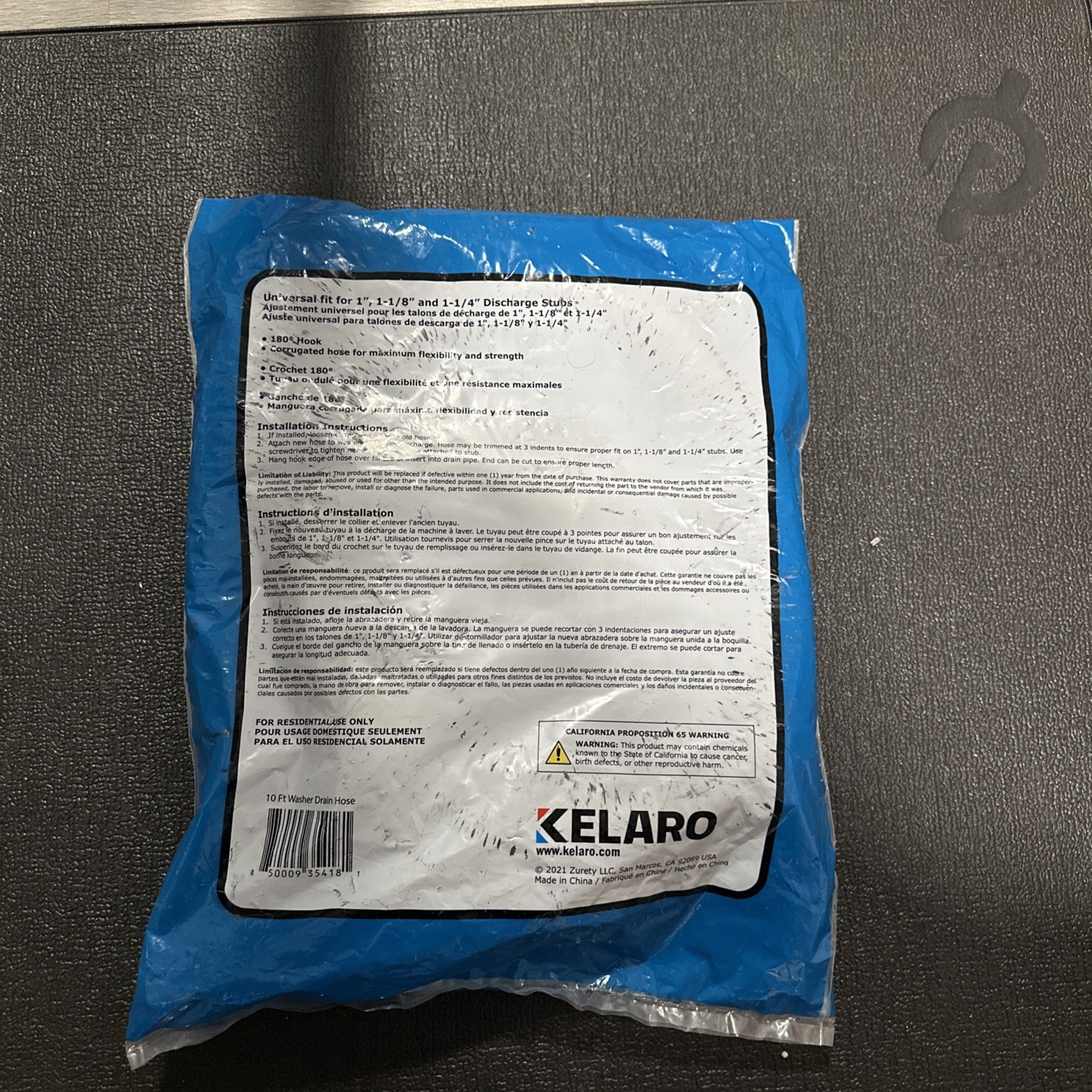 Universal Washing Machine Discharge Drain Hose 10’ Feet Long by Kelaro. New gallery