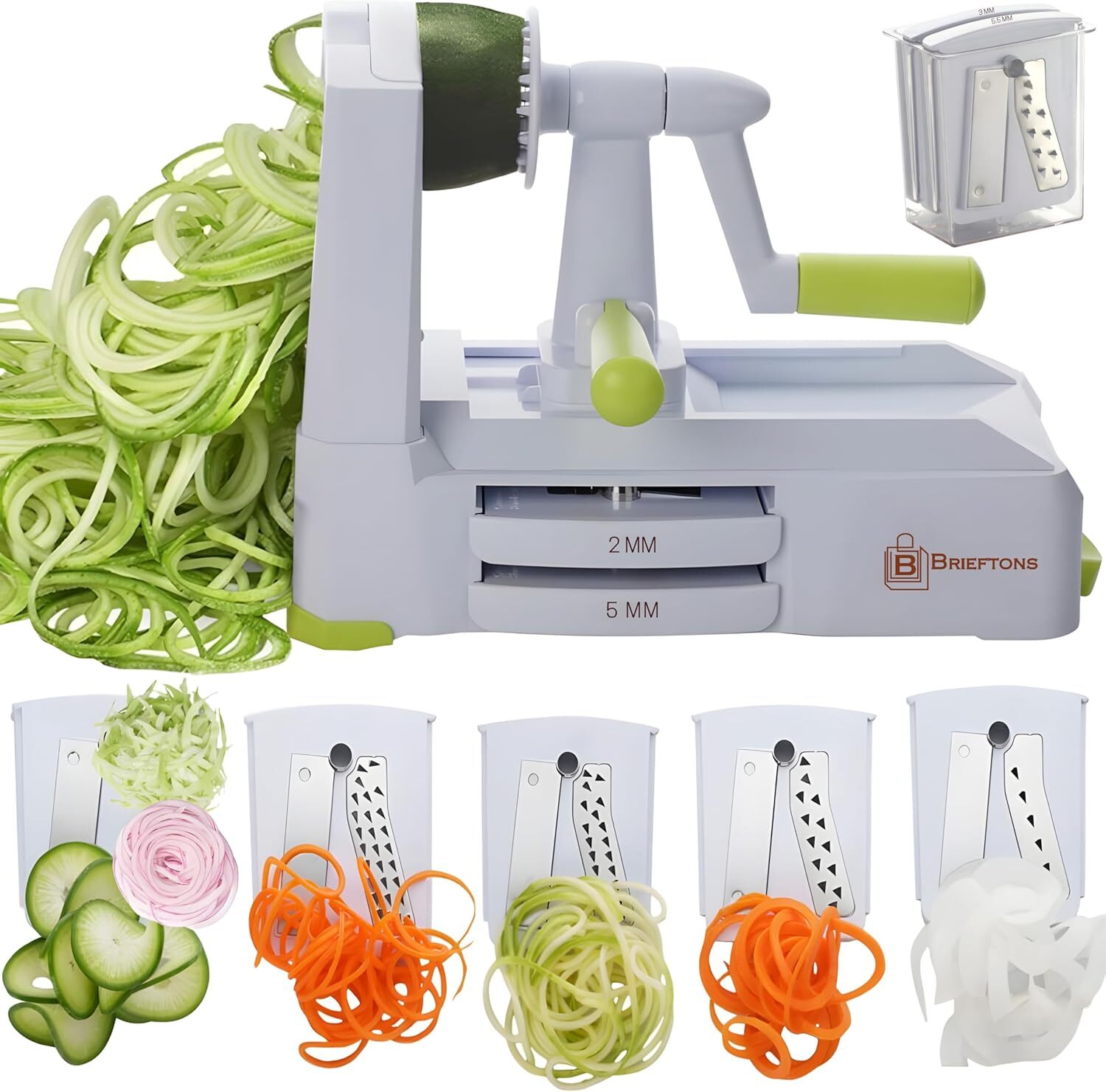 5-Blade Vegetable Spiralizer: Strongest-Heaviest Spiral Slicer, Best Veggie Past gallery