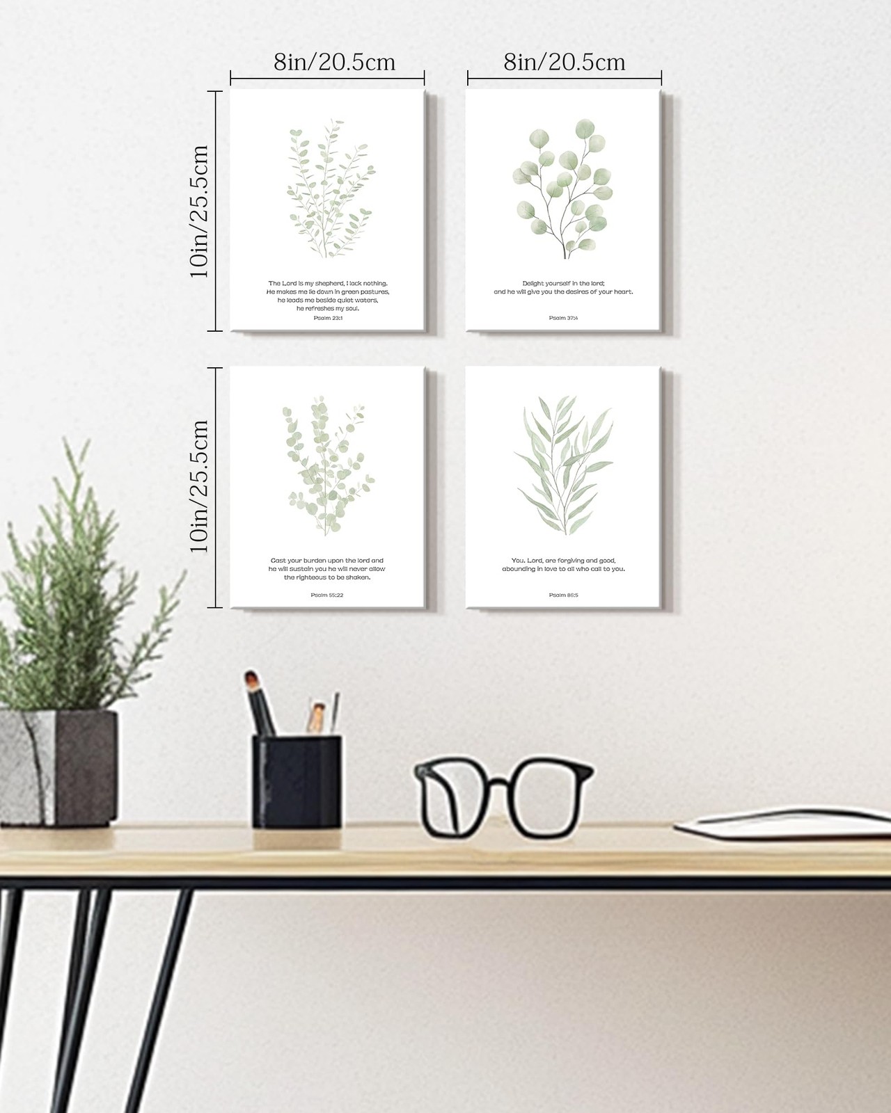 Bible Verses Inspirational Scripture Framed Wall Art Botanical Plant Motivati... gallery