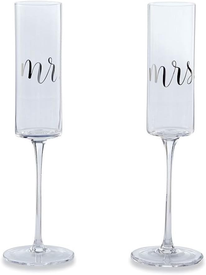 Wedding Champagne Glass Set One Size Silver 9 fluid ounces 2 Count Pack of gallery