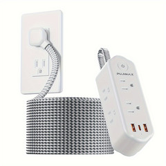Flat Plug Power Board With 6 Sockets Long Extension Line USB Port Surge Protect