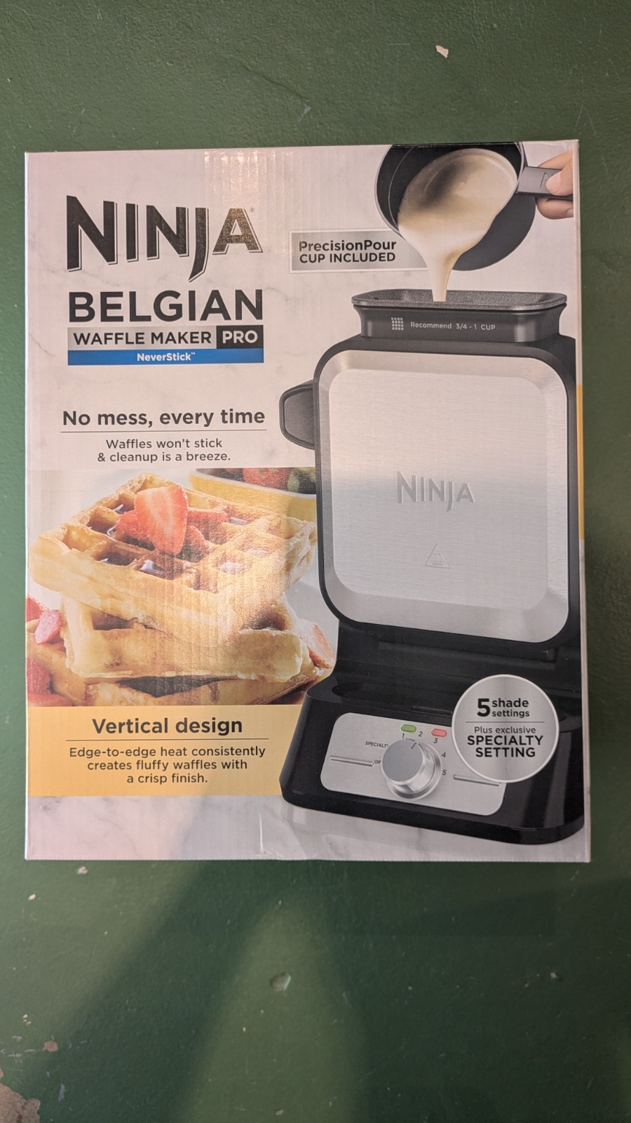 ⭐NEW⭐ Ninja BW1001 NeverStick PRO Belgian Waffle Maker 5 Shades Vertical Design gallery