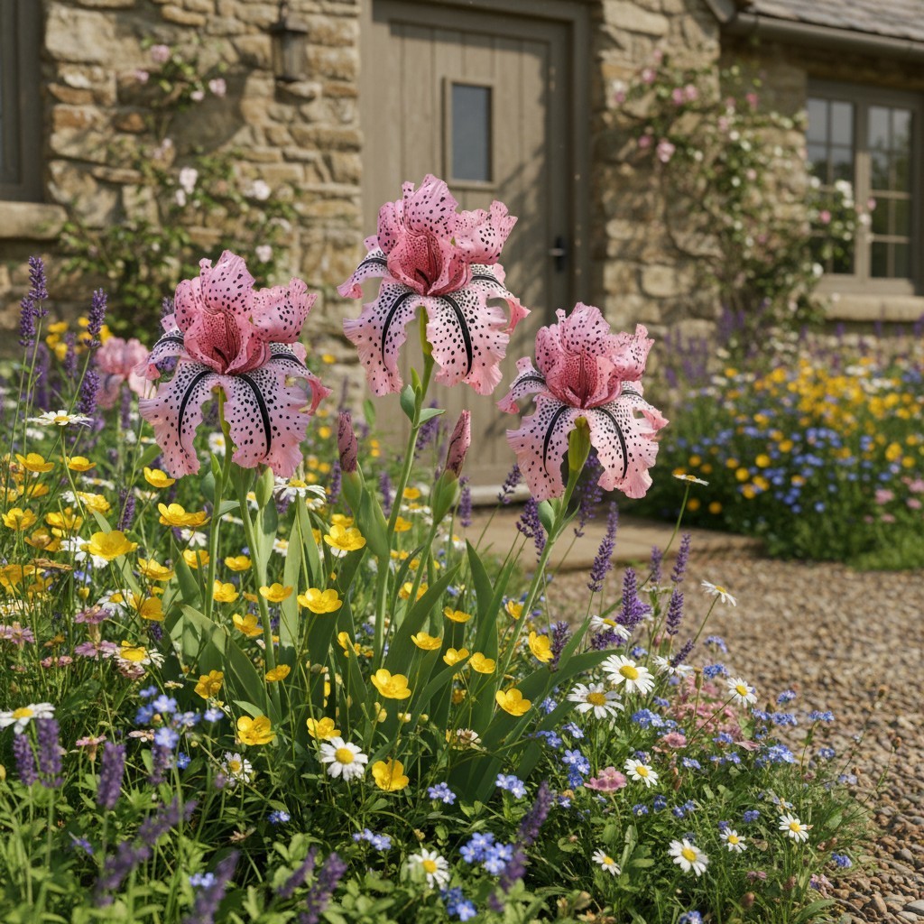 45 Pink Leopard Bearded Iris Seeds – Pink Ruffled Blooms Rare Artistic Iris gallery