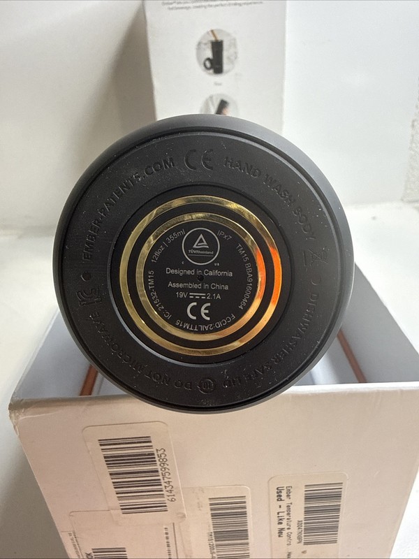 Ember 12oz Temperature Control Smart Travel Black Mug - Mug & Lid Only - NO Base gallery