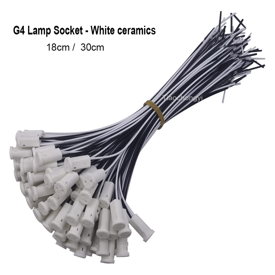 G4 Lamp Socket Base Holder 20cm 30cm wire Connector For LED Crystal Light Bulb gallery