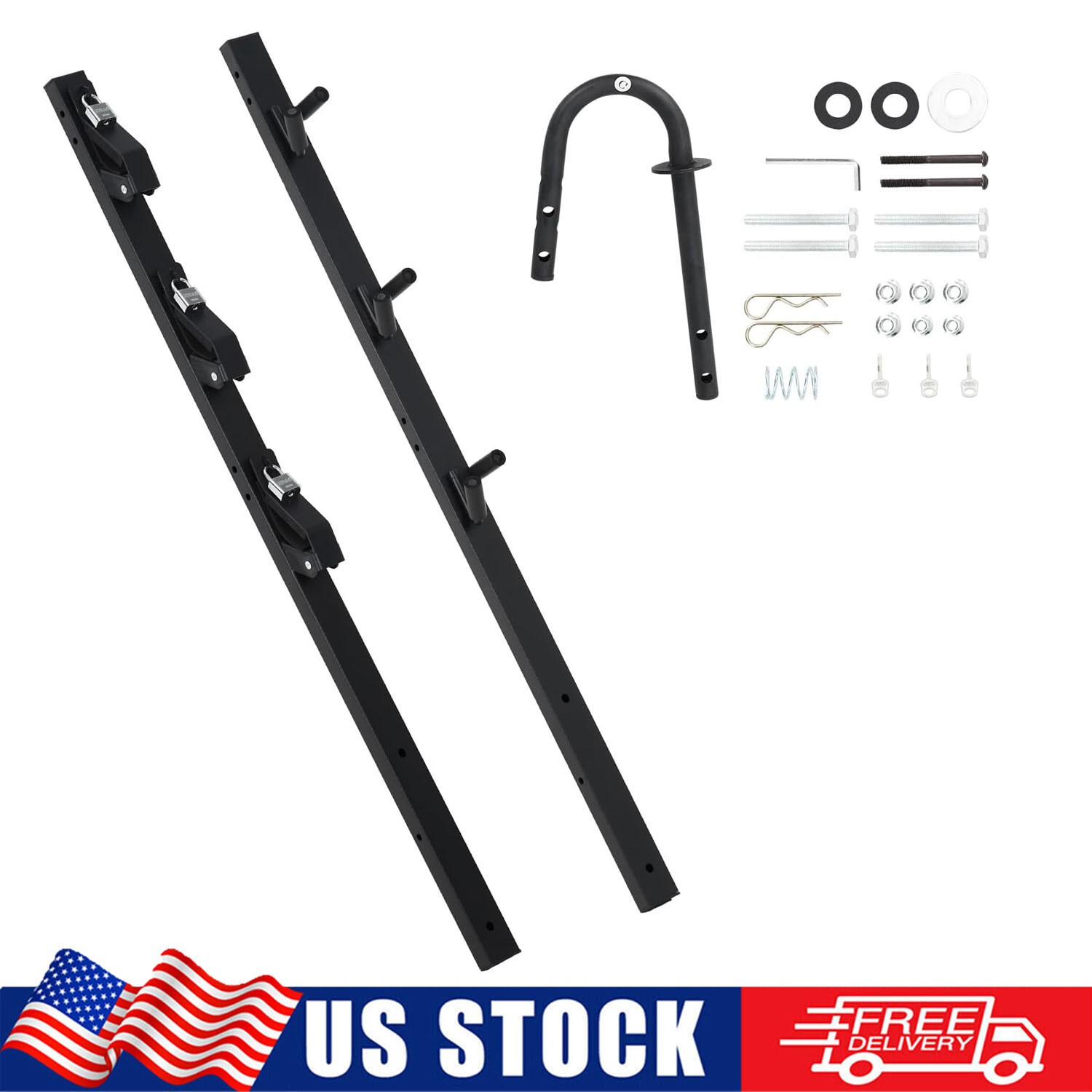 3 Place Trimmer Rack Holder w/Lock Weed Eater Carrier For Truck Trailer Enclosed gallery