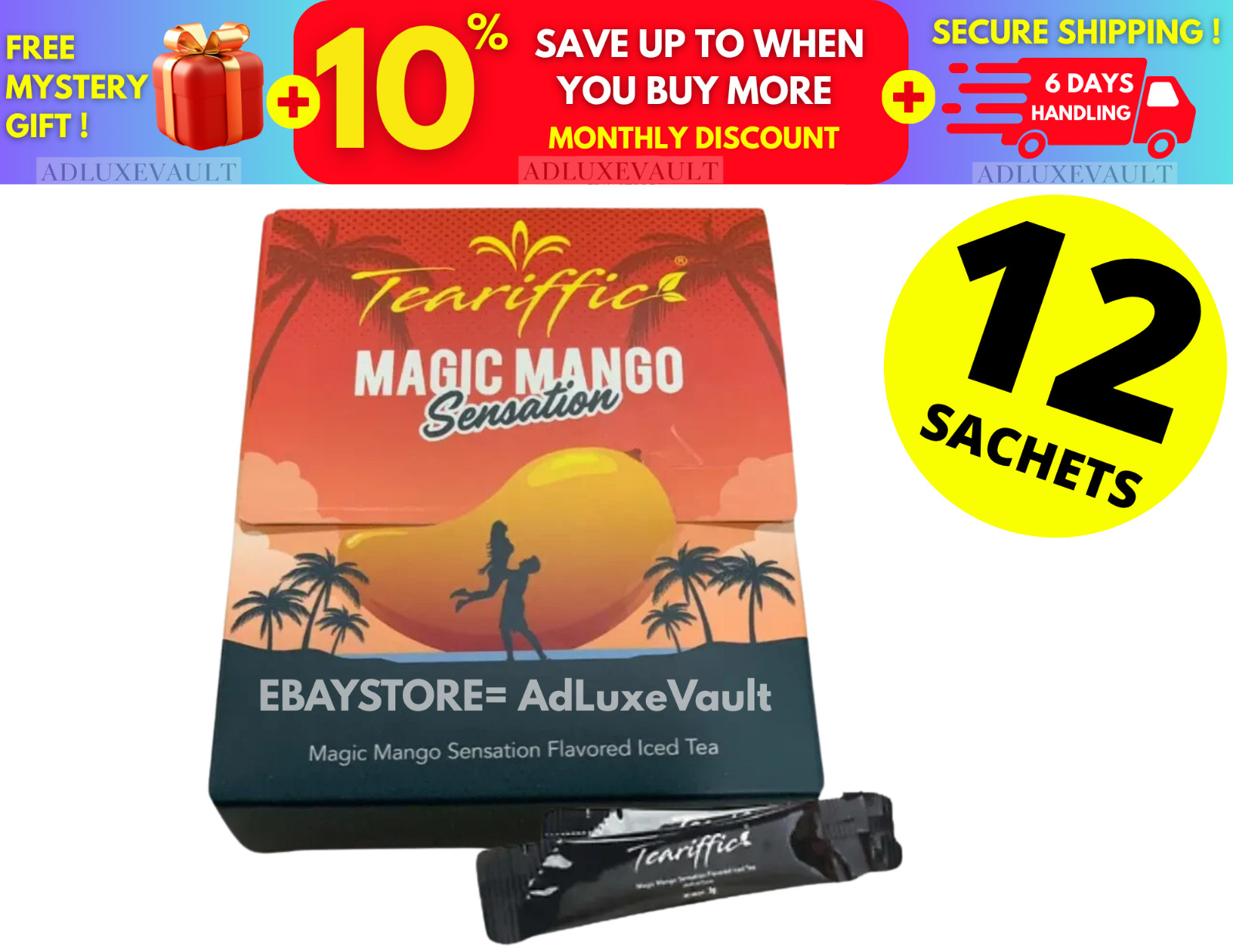 Teariffic Magic Mango Sensation Sexual Men Herb Energy Coffee 1 Box (12 Sachets) gallery