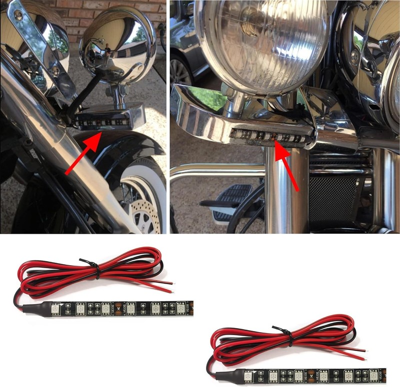 Universal 2pc 4in Motorcycle LED Turn Signal Light Amber LED Strip Light Bar for gallery