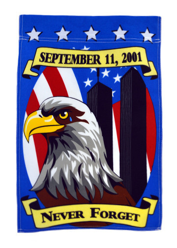Never Forget September 11th Garden Flag 28x40in 9/11 Memorial Yard Flag gallery