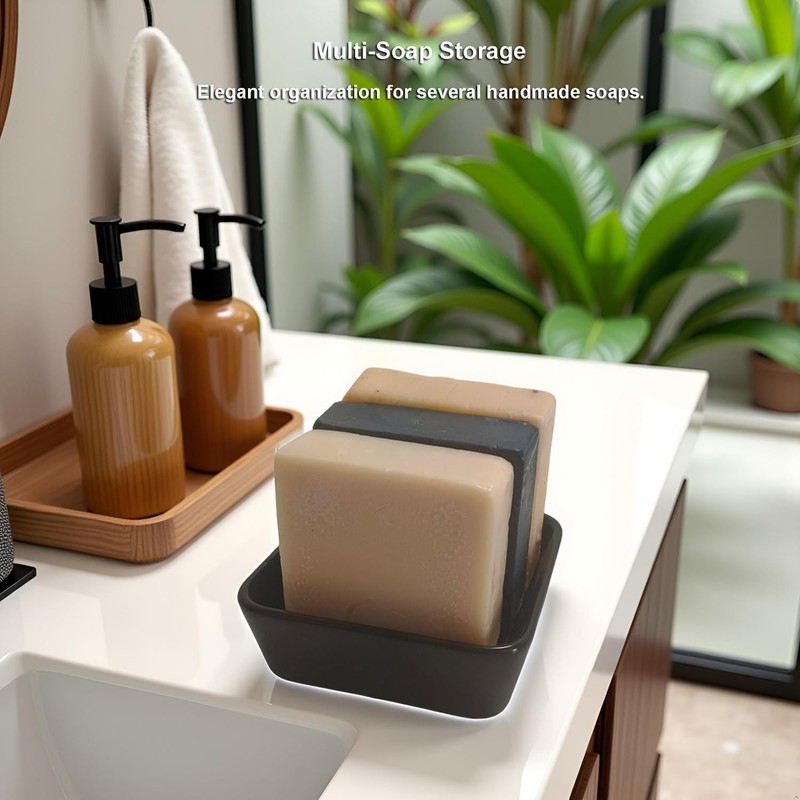 Square Soap Case Ceramic Soap Tray Fit Dr. Squatch Natural Bar Durable Soap gallery