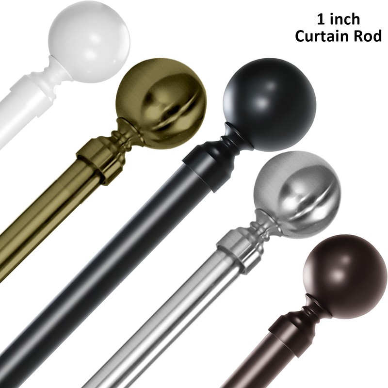 1 Inch Adjustable Double Drapery Curtain Rod Set 28"-48"/ 48"-84"/ 84"-120" gallery