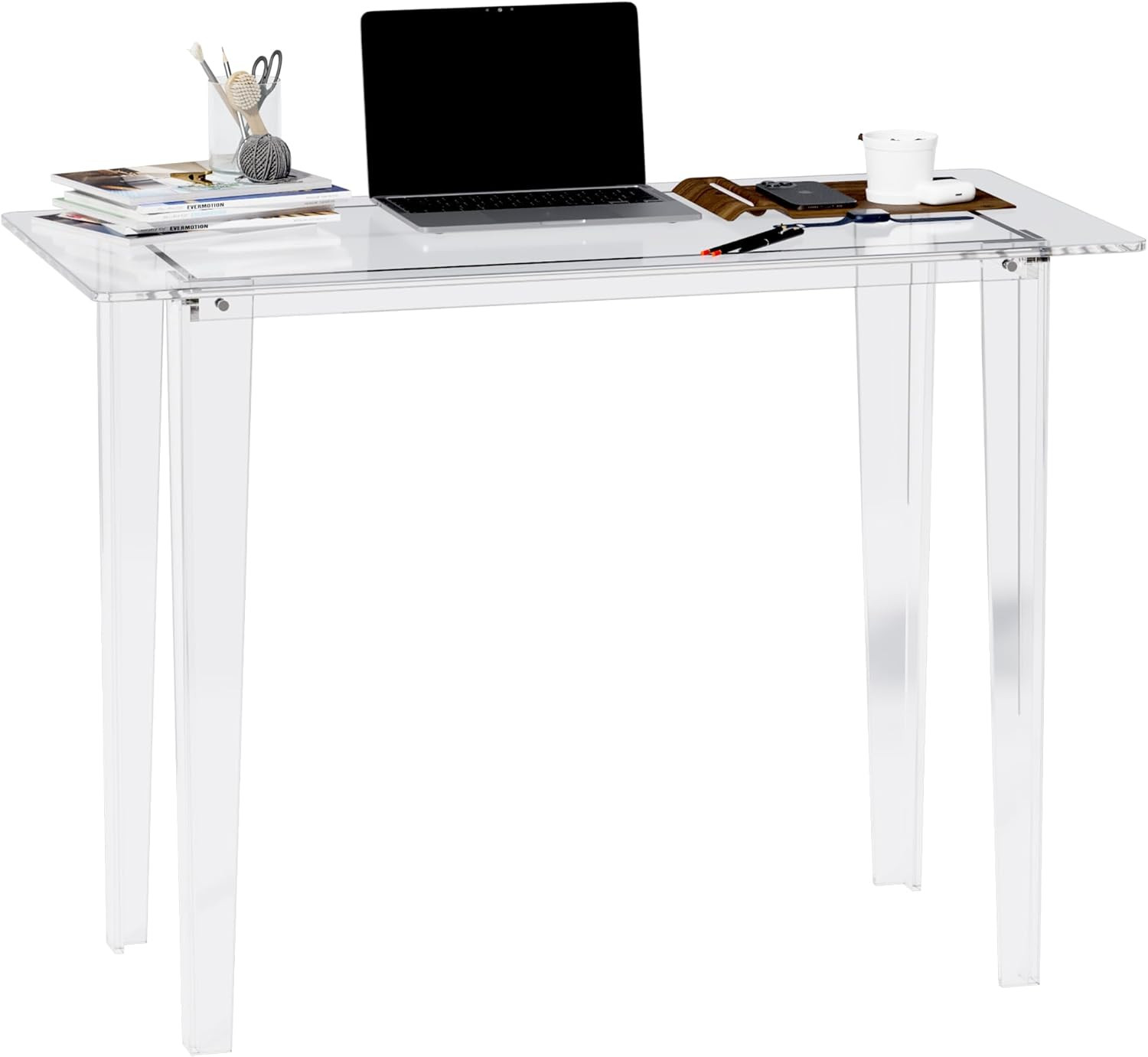 Acrylic Desk - Clear Acrylic Table, Modern Home Office Study Table, Extended Sur gallery
