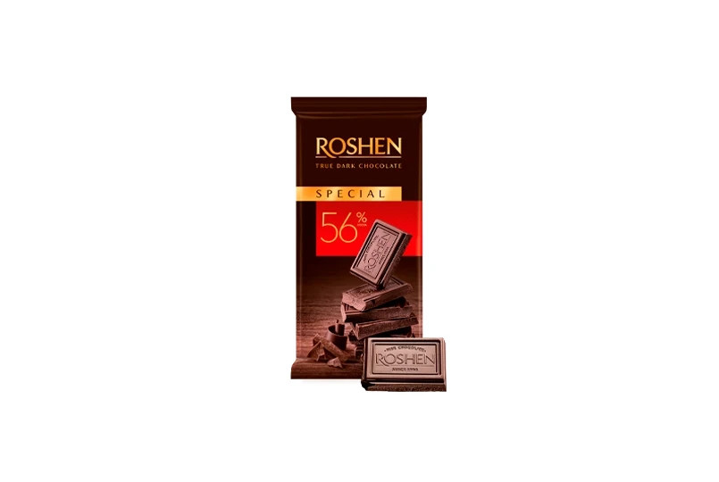 2 Packs ROSHEN True Dark Chocolate Bars 85g Special 56% Cocoa Made in Ukraine gallery