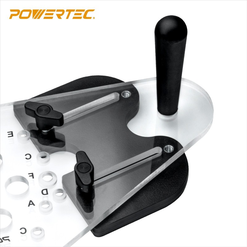 POWERTEC 71398 Universal Router Base Plate with Reversible Edge Guide and D-Hand gallery