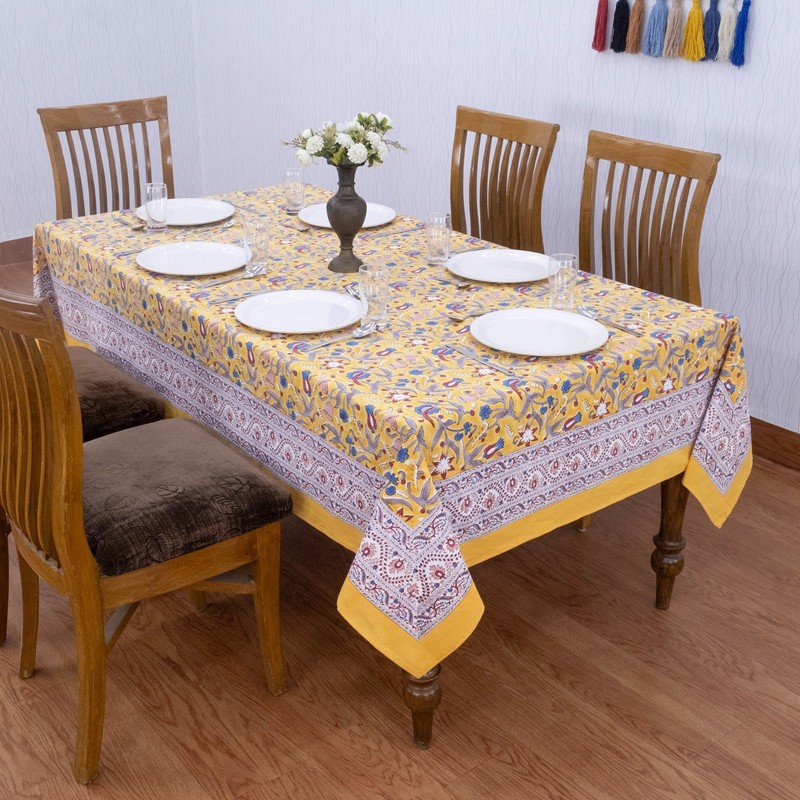 Hand Block Printed Tablecloth Wedding Table Cover Gift for Her, New Year Gifts gallery