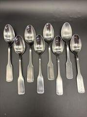 18/10 Stainless 8 spoons Cube Flatware 7.5 In Dinner Spoon. American colonial