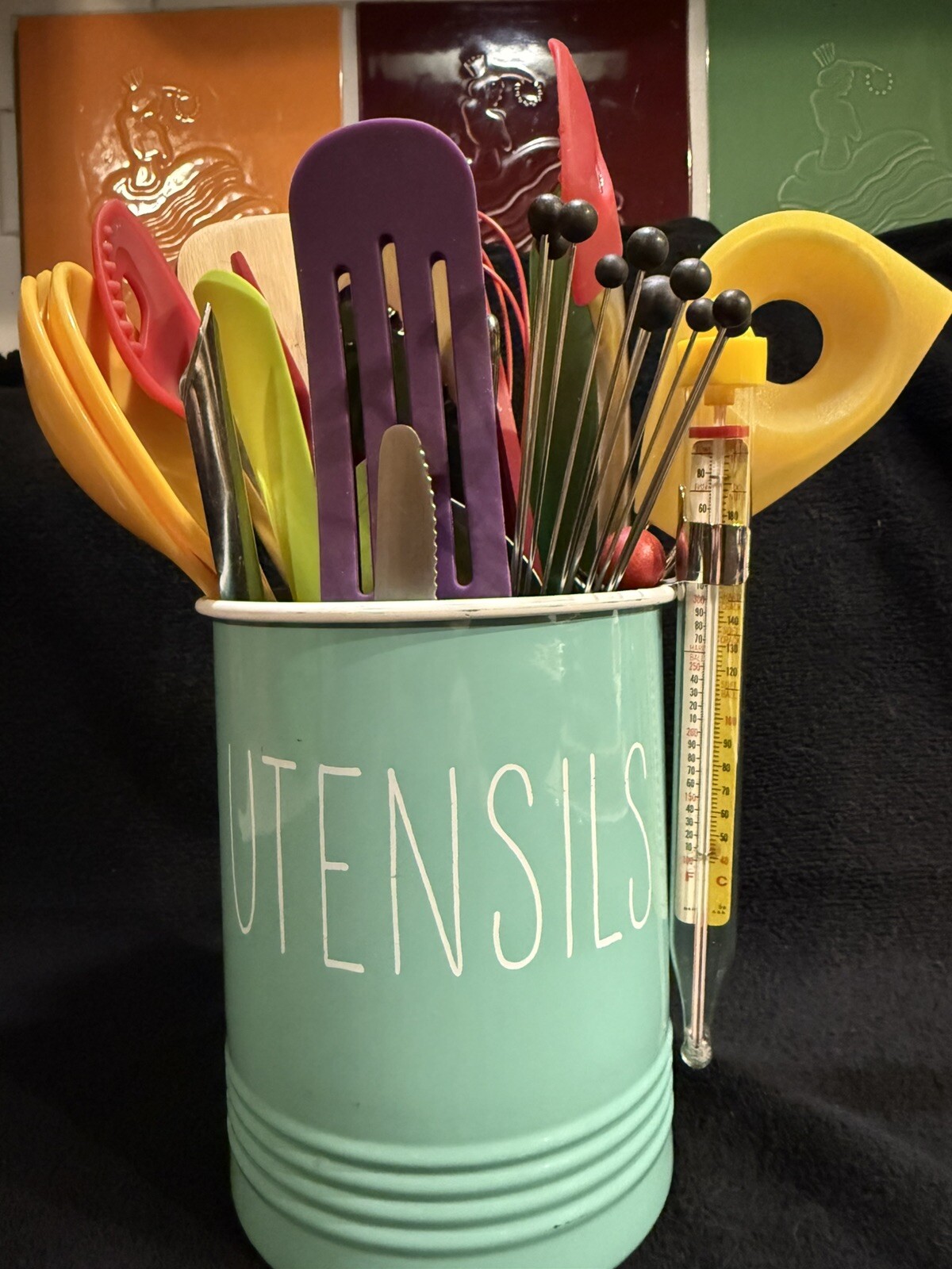 Kitchen Utensils Large Lot Mixed Materials & Brands With Holder gallery
