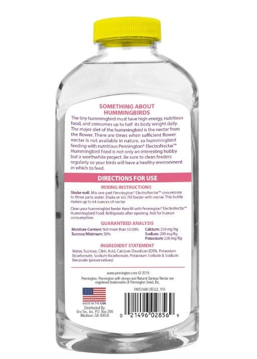 Liquid Concentrate, Electro Nectar Clear Hummingbird Food, 16 Oz. gallery