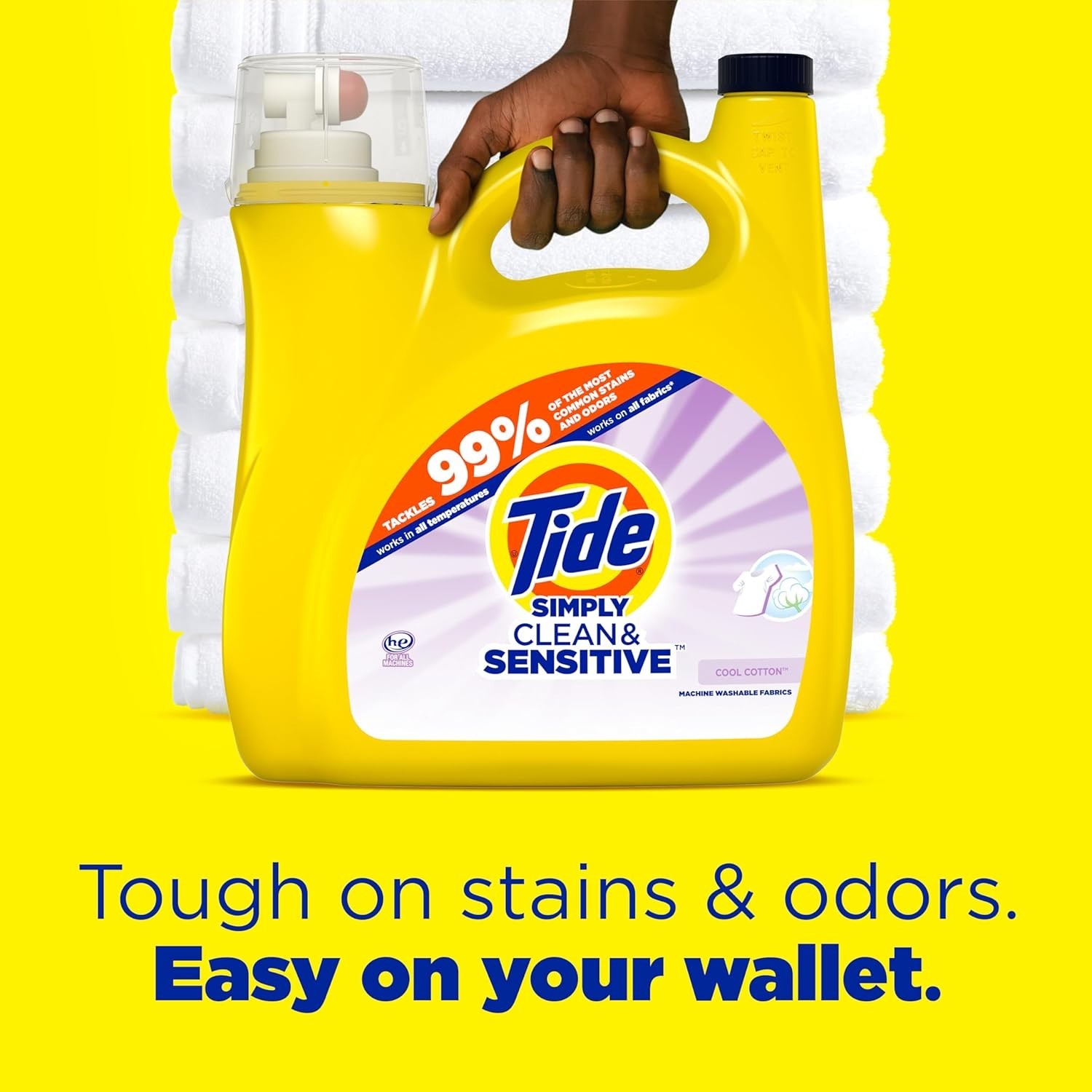 Tide Simply Clean & Sensitive Liquid Laundry Detergent,Cool Cotton Scent,89 Load gallery