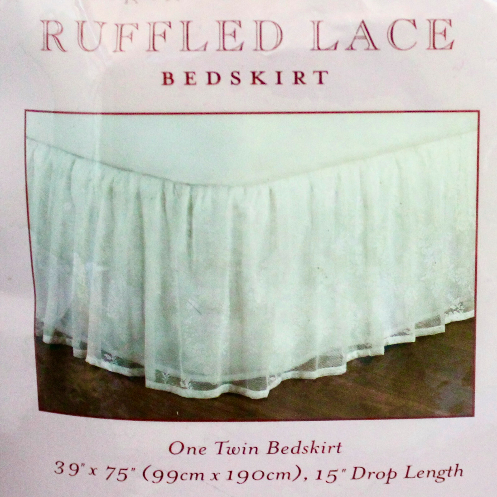 BED BATH & BEYOND Ruffled Lace Twin Bedskirt 15" Drop White gallery