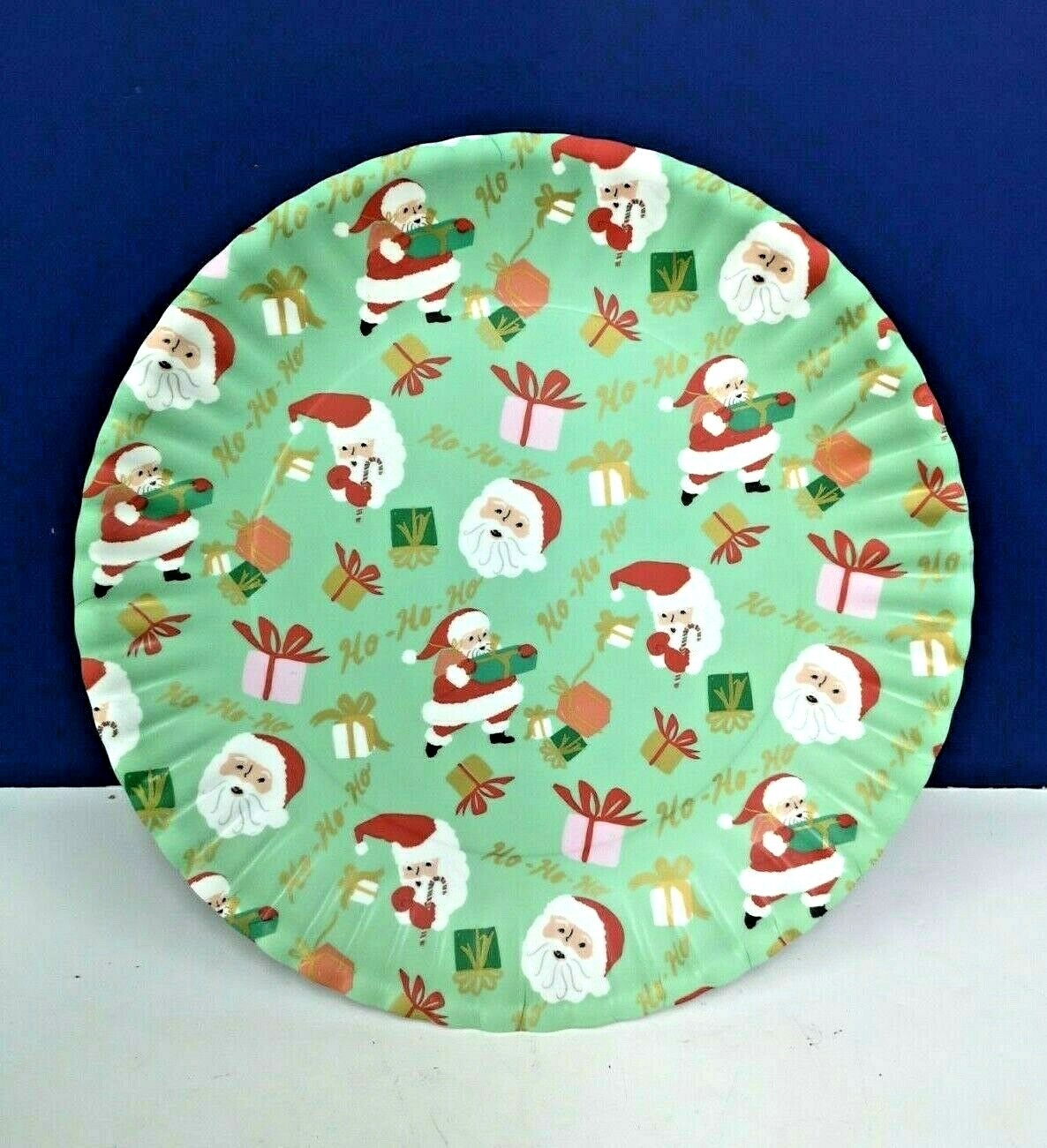 16" SANTA "Paper" PLATTER Melamine COOKIE PLATE Serve DISH Christmas ME0420 NEW gallery