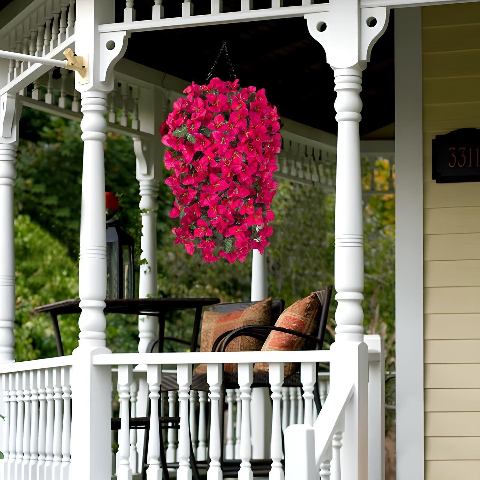 2 pcs Artificial Faux Bougainvillea Flowers Plants for Outdoor Outside Summer... gallery