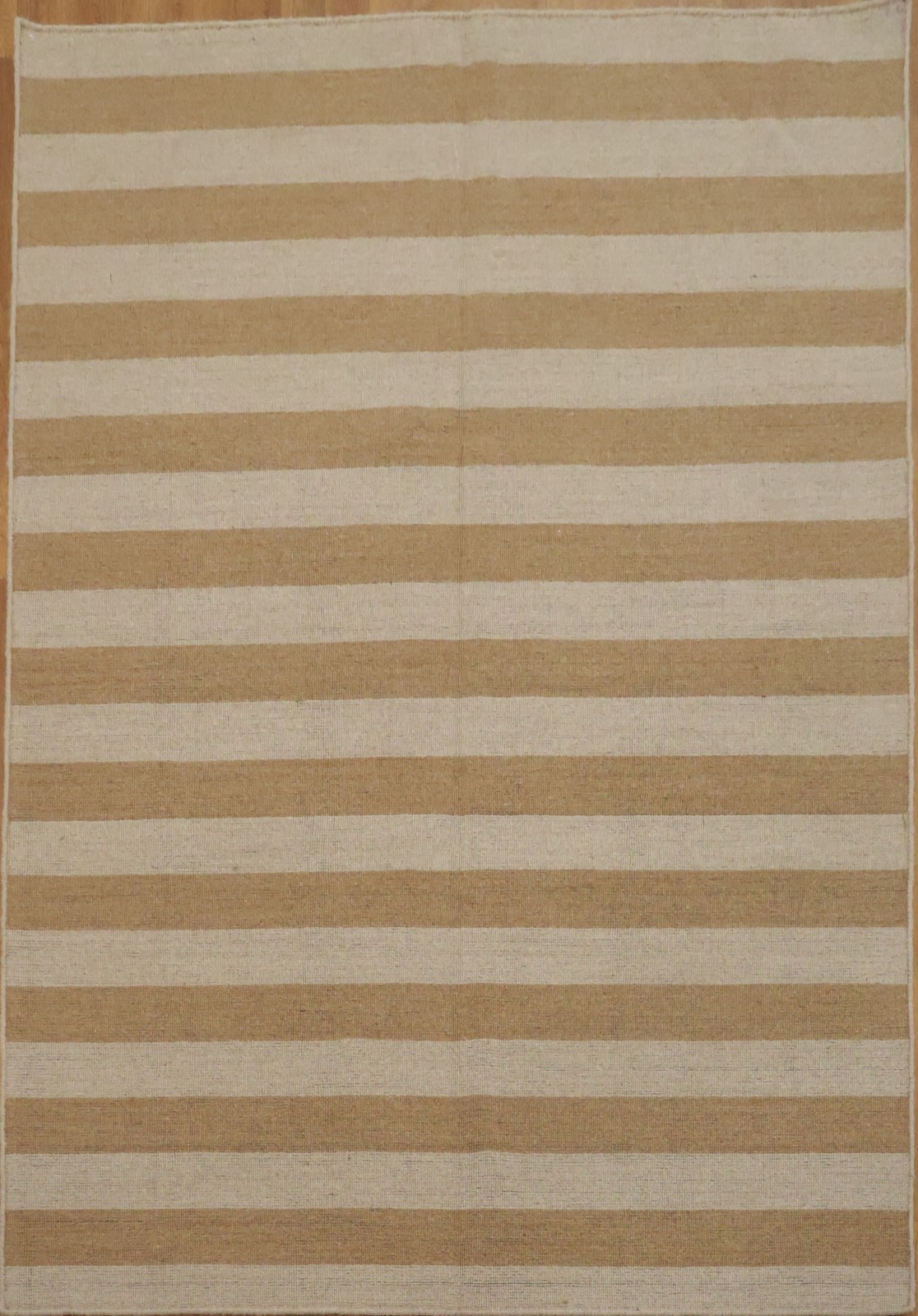 Chic Striped Area Rug Handmade Wool Modern Perfect for Minimalist Spaces 6x8 gallery