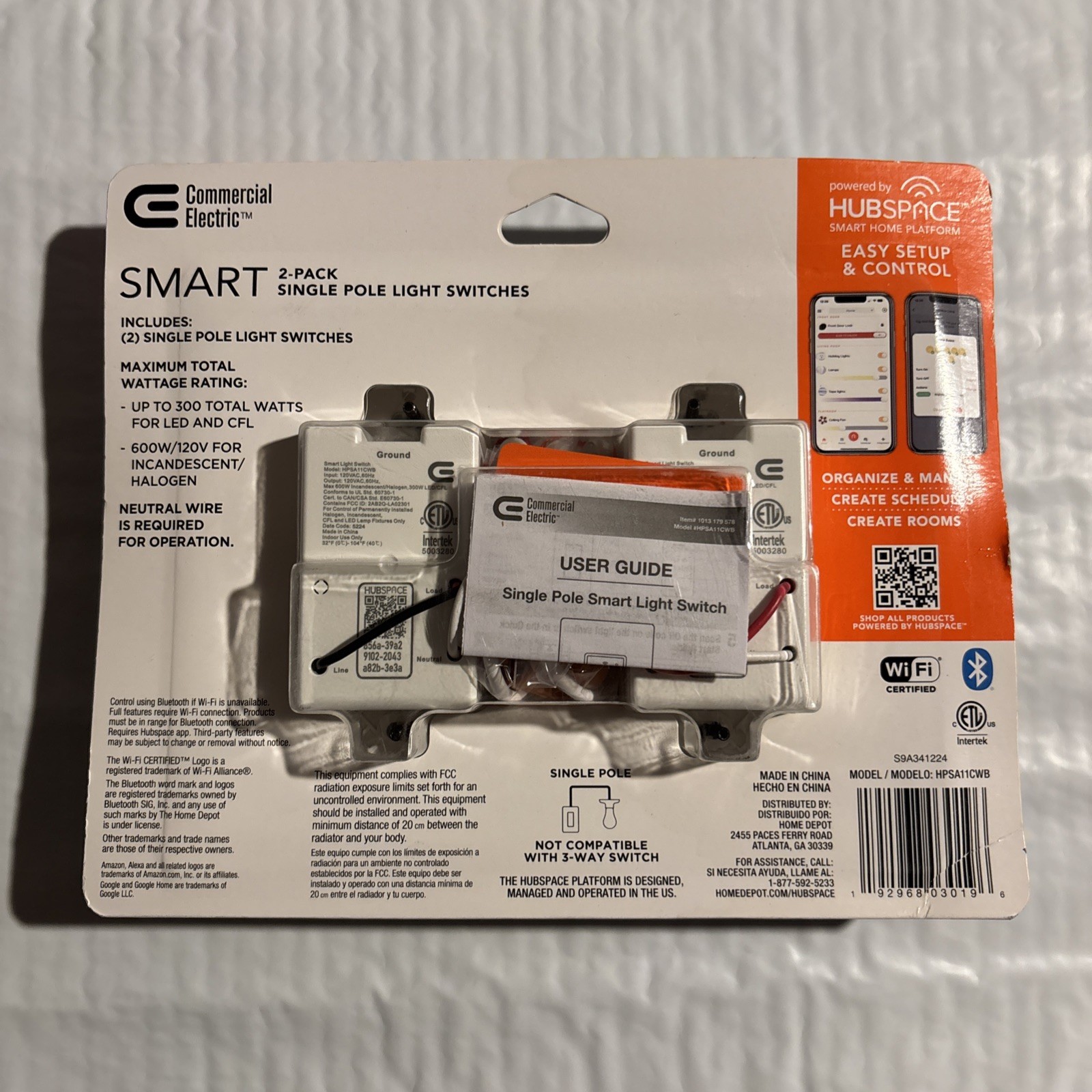 Commercial Electric 2-Pack Smart Single Pole Switches (Works w/ Alexa & Google) gallery