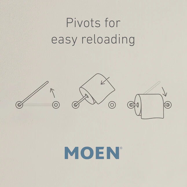 Moen Genta Matte Black Wall Mount Pivot Toilet Paper Holder gallery