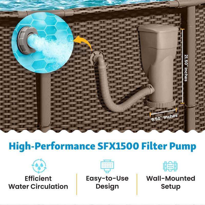 2-in-1 Filter Pump & Skimmer System for Above Ground Pools - 1,500 GPH, Easy Cle gallery