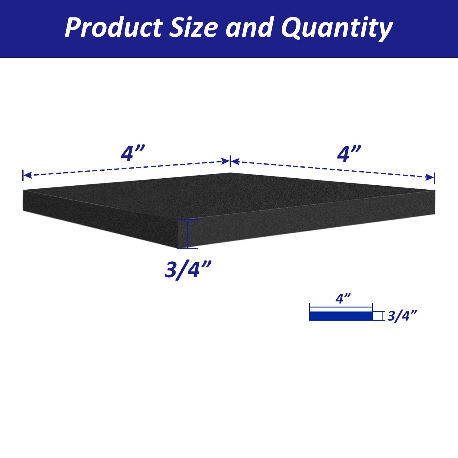 Foam Padding Sheets with Adhesive Backing - 3/4" Thick Self 4In*4In*3/4In gallery