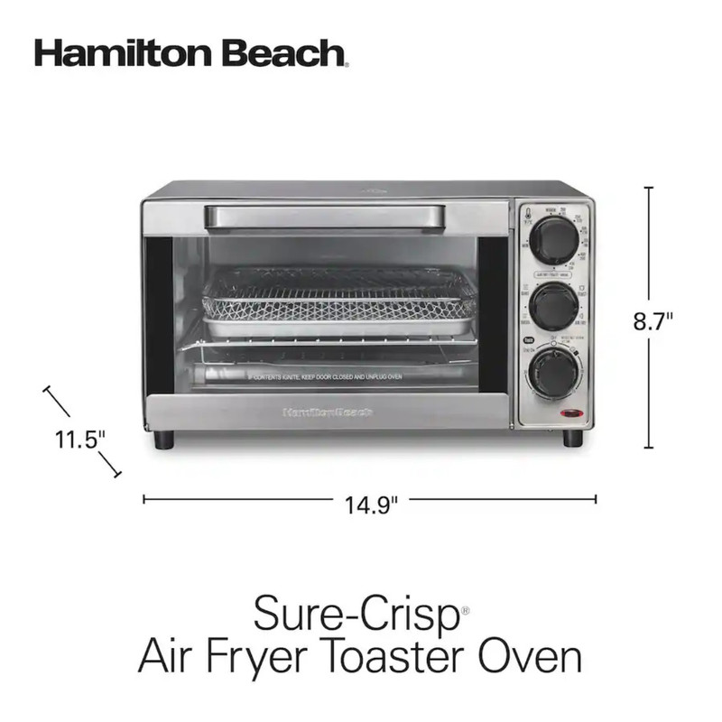 Hamilton Beach - Sure-Crisp 4-Slice Air Fryer Toaster Oven - Stainless Steel gallery