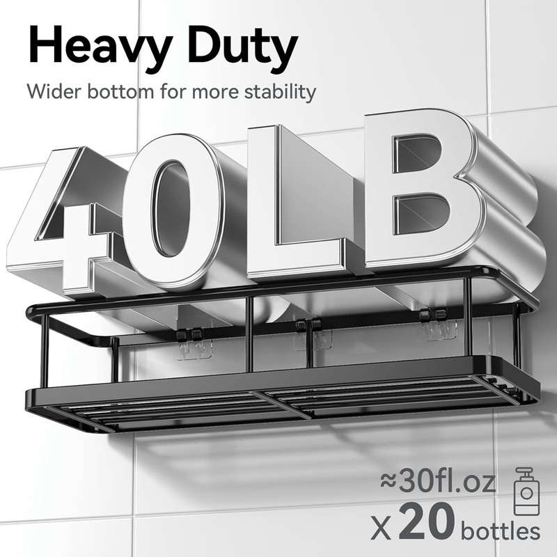 Shower Caddy Adhesive Rustproof Organizer With Soap Holder Shelves 6 Pack gallery