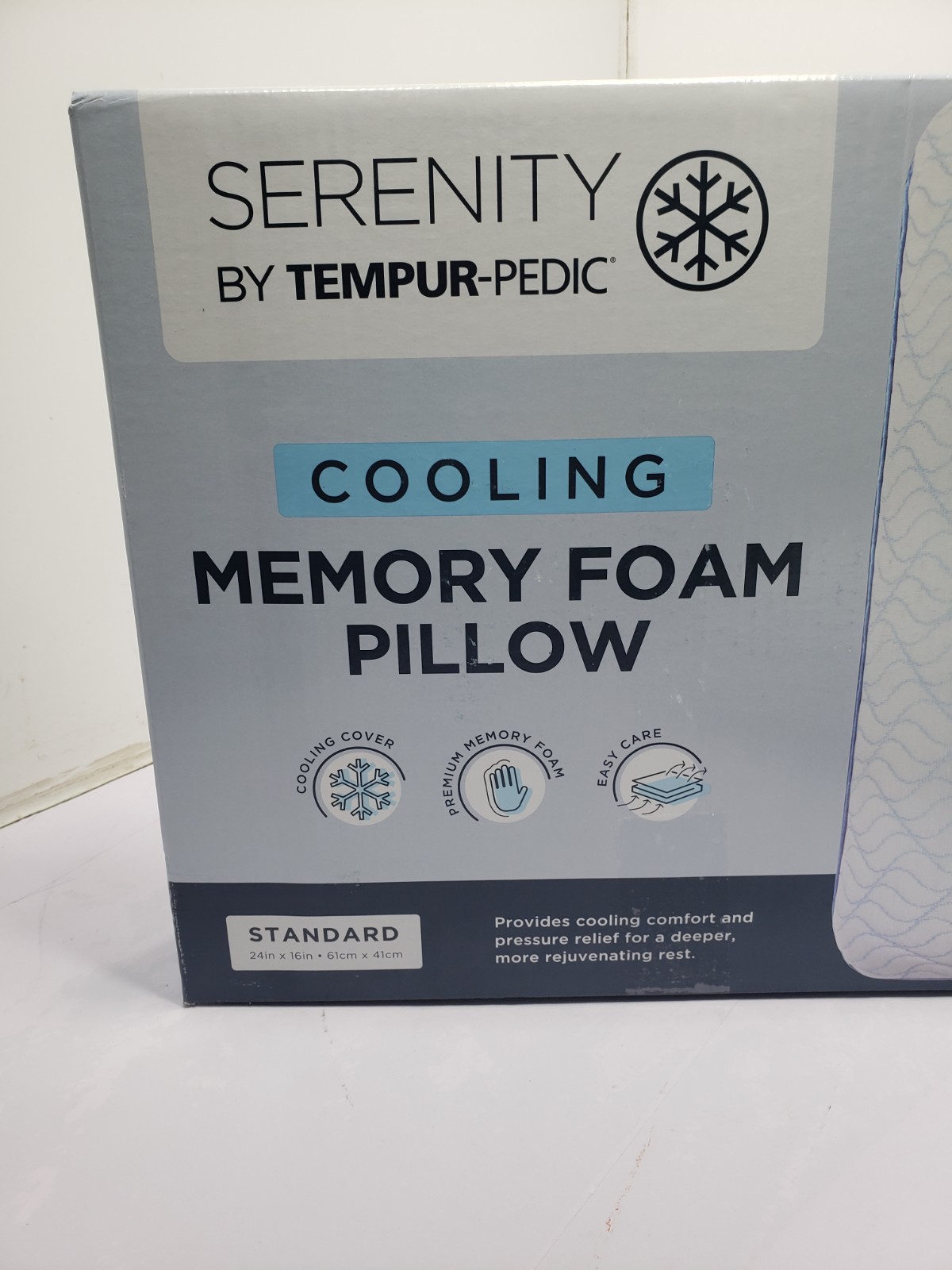 Serenity by Tempur-Pedic Cooling Memory Foam Pillow Standard Size 24” x 16” gallery