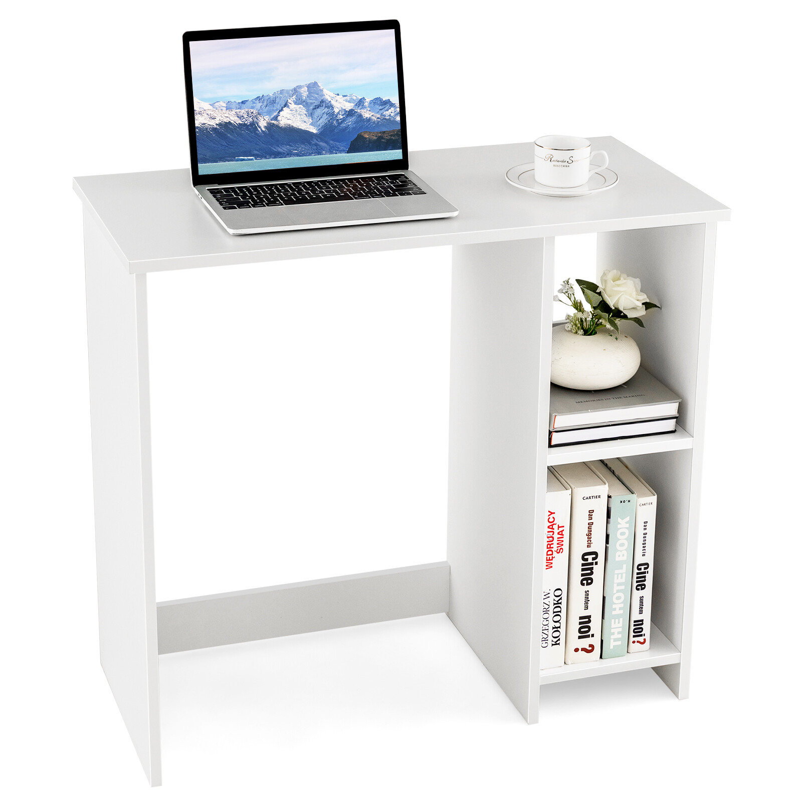 31.5" Small Computer Desk Home Office Study Writing Desk with 2 Compartments gallery