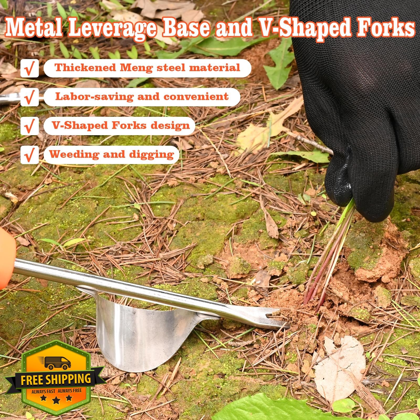 Hand Weeder Tool V-Shaped Stainless Dandelion Root Puller gallery