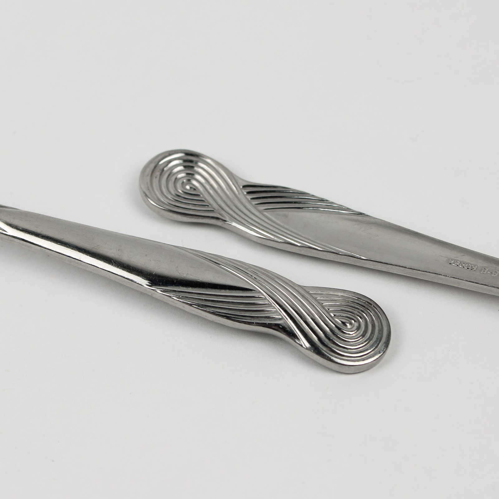 Set Of 6 Retroneu Octave Pattern 18/8 Stainless Oval Soup Spoons 7 Inches gallery
