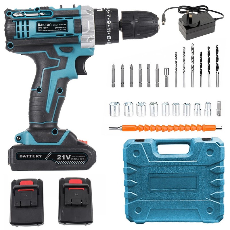 Electric Drill Cordless Set Equipped With 2 Battery Tool Box For Home RepairB2 gallery