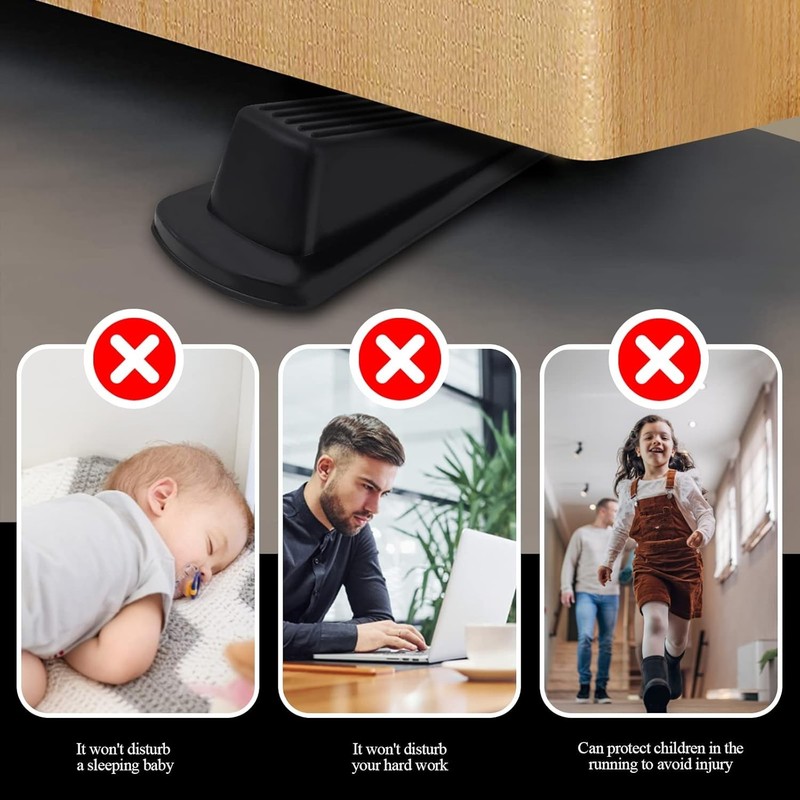 4 Pack High-Quality Rubber Door Stoppers - Secure and Non-Slip Design gallery