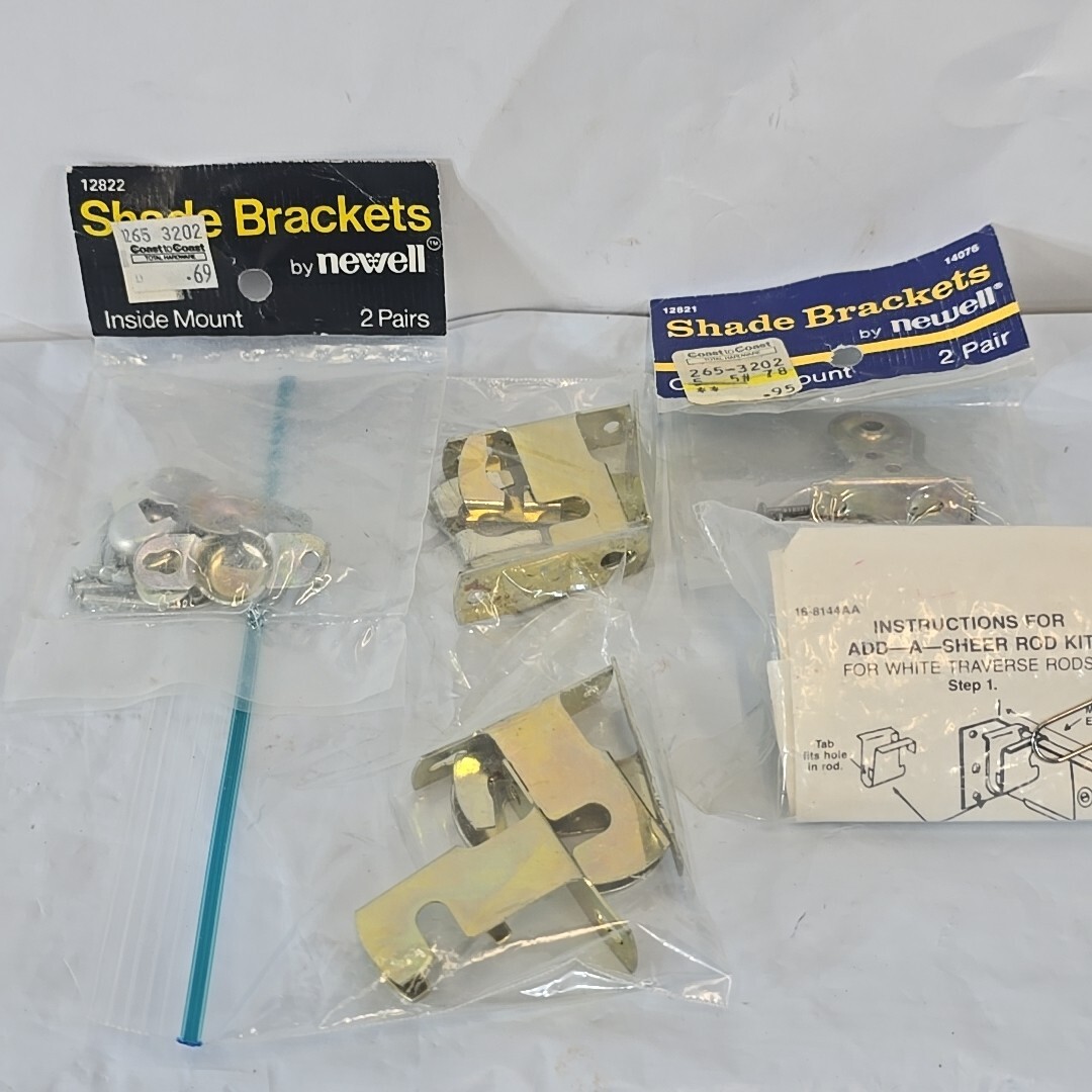5- Newell Roller Shade in Window Frame Mount Steel Bracket Sheer Curtain Rod Kit gallery