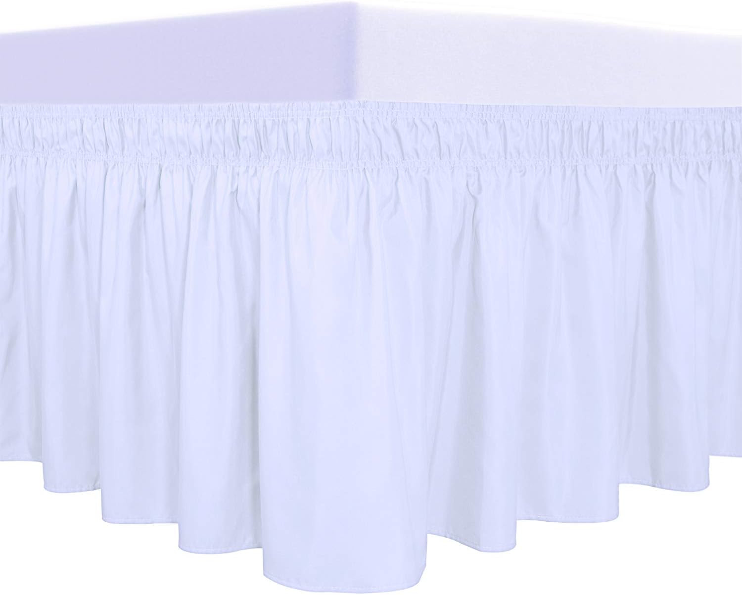 Wrap around Ruffled Bed Skirt with Adjustable Elastic Belt - 18 Inch Drop Easy t gallery