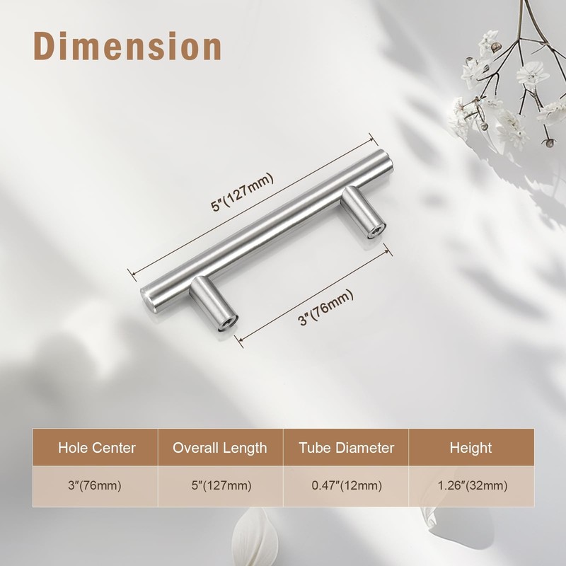 30 Pack Brushed Nickel Pulls 3 Inch Hole Center Drawer & Cabinet Handles gallery