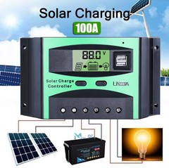100A MPPT Solar Charge Controller 12V/24V/48V Battery Max PV 50V Regulator 2 USB